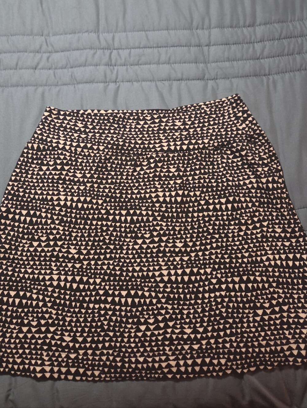 WAX Collecrion Black and Cream Patterned A-Line Skirt Stretch Material XL
